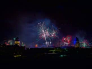 fireworks during night