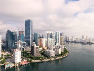 aerial photography of high-rise buildings near sea