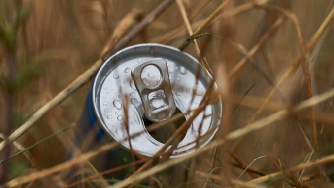 beverage can on grass