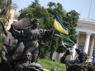 Ukrainische Flagge in Kiew, über dts Nachrichtenagentur