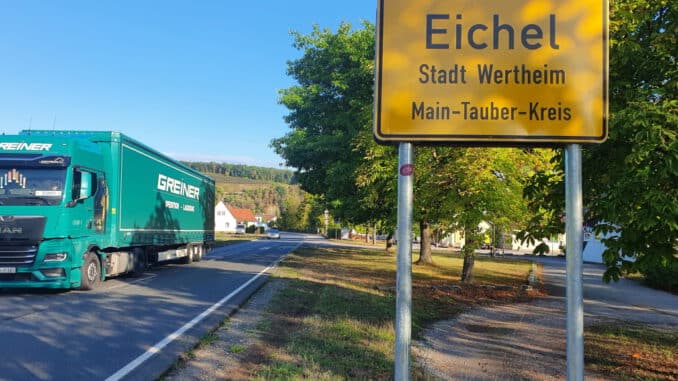 Zweiter Baustellenabschnitt am Ortsende Eichel